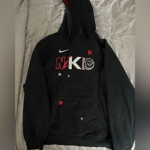 Nike Hoodie Men XL Black Red Sweat Shirt Sweater Air Force Stories Club